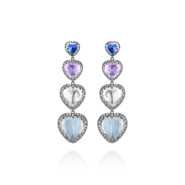 larkspur & hawk Valentina 4-Drop Earrings (Black Rhodium Wash)