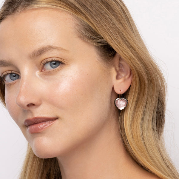 Larkspur & Hawk Valentina Button Earrings (Black Rhodium Or Yellow Gold Wash)