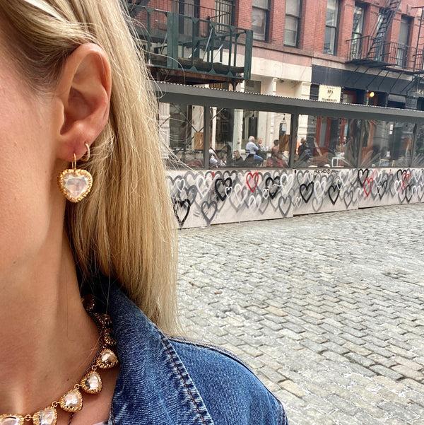 Larkspur & Hawk Valentina Button Earrings (Black Rhodium Or Yellow Gold Wash)