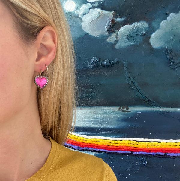 Larkspur & Hawk Valentina Button Earrings (Black Rhodium Or Yellow Gold Wash)