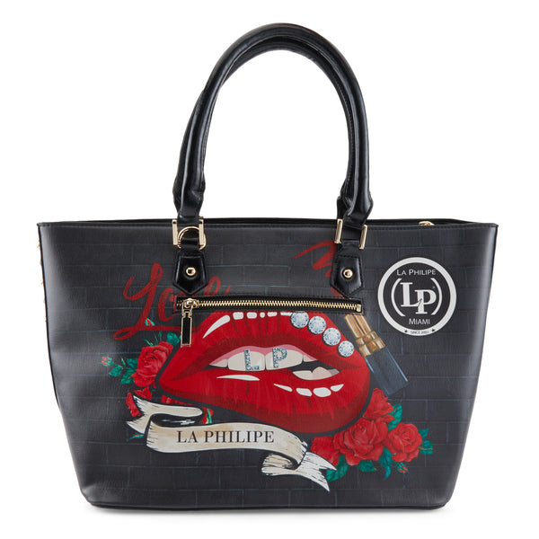 L'artiste By Spring Step LA PHILIPE LP1021-16 RED LIPS HANDBAG-TOTE