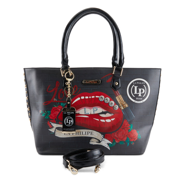 l'artiste by spring step LA PHILIPE LP1021-16 RED LIPS HANDBAG-TOTE