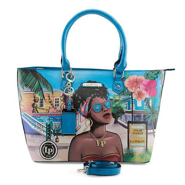 l'artiste by spring step LA PHILIPE LP1021-8 BLUE IN BAHAMAS HANDBAG-TOTE