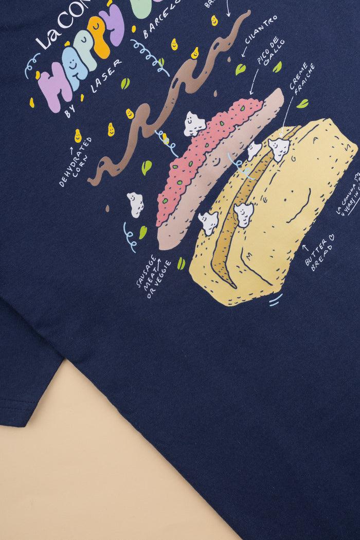 Laser Barcelona LA COMUNA BY LASER TEE / HAPPY DOG NAVY TEE