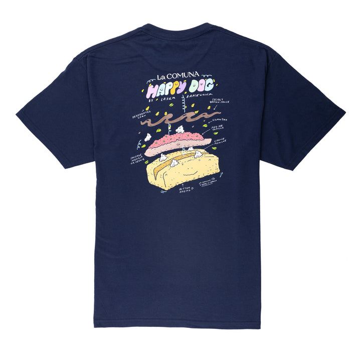 laser barcelona LA COMUNA BY LASER TEE / HAPPY DOG NAVY TEE