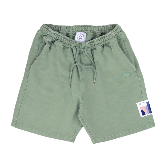 laser barcelona BORNE FLEECE SHORTS AGED BASIL