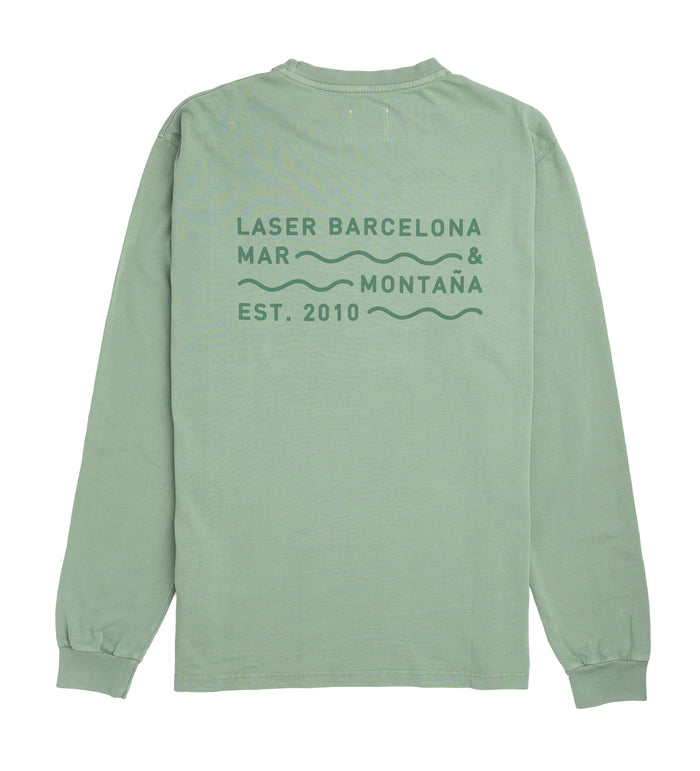 laser barcelona BORNE LONGSLEEVE TEE AGED BASIL