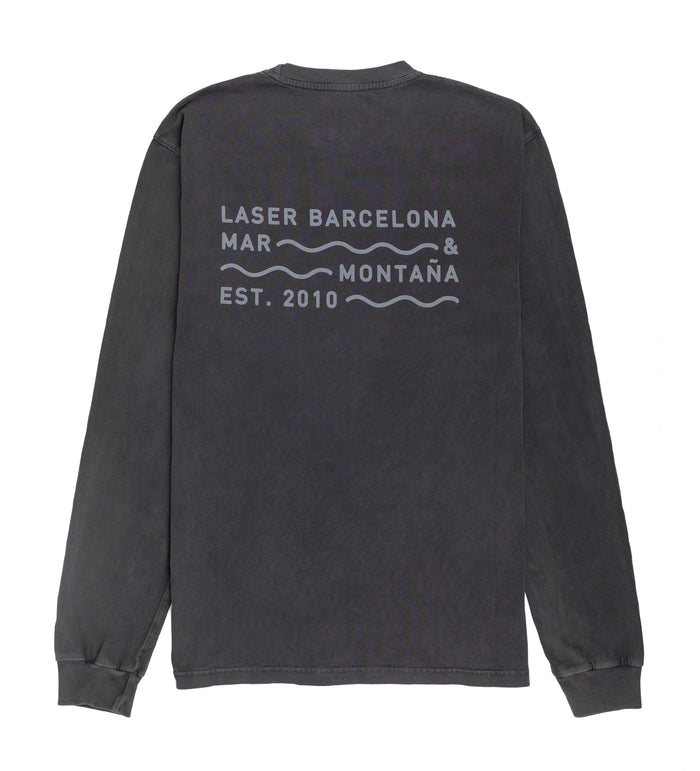 laser barcelona BORNE LONGSLEEVE TEE FADED BLACK