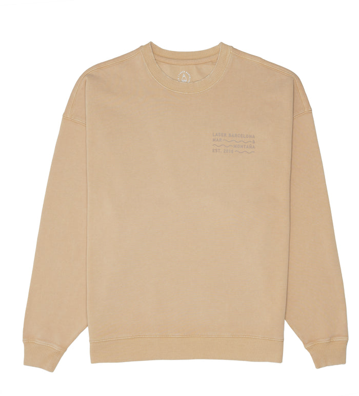 Laser Barcelona BORNE OVERSIZE CREWNECK FADED SAND