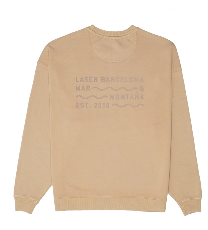 laser barcelona BORNE OVERSIZE CREWNECK FADED SAND