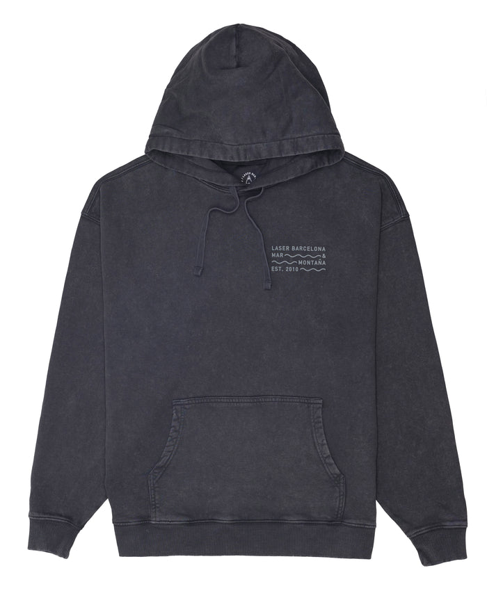 Laser Barcelona BORNE OVERSIZE HOODIE FADED BLACK