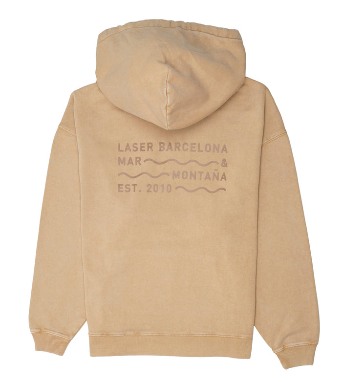 laser barcelona BORNE OVERSIZE HOODIE FADED SAND