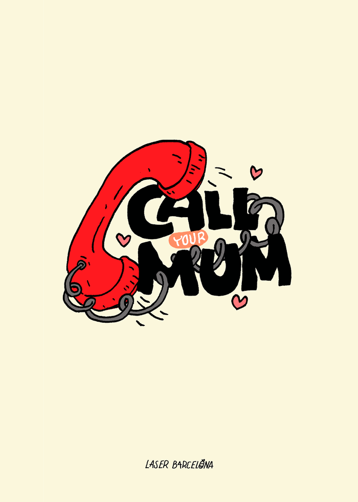 laser barcelona CALL YOUR MOM PRINT