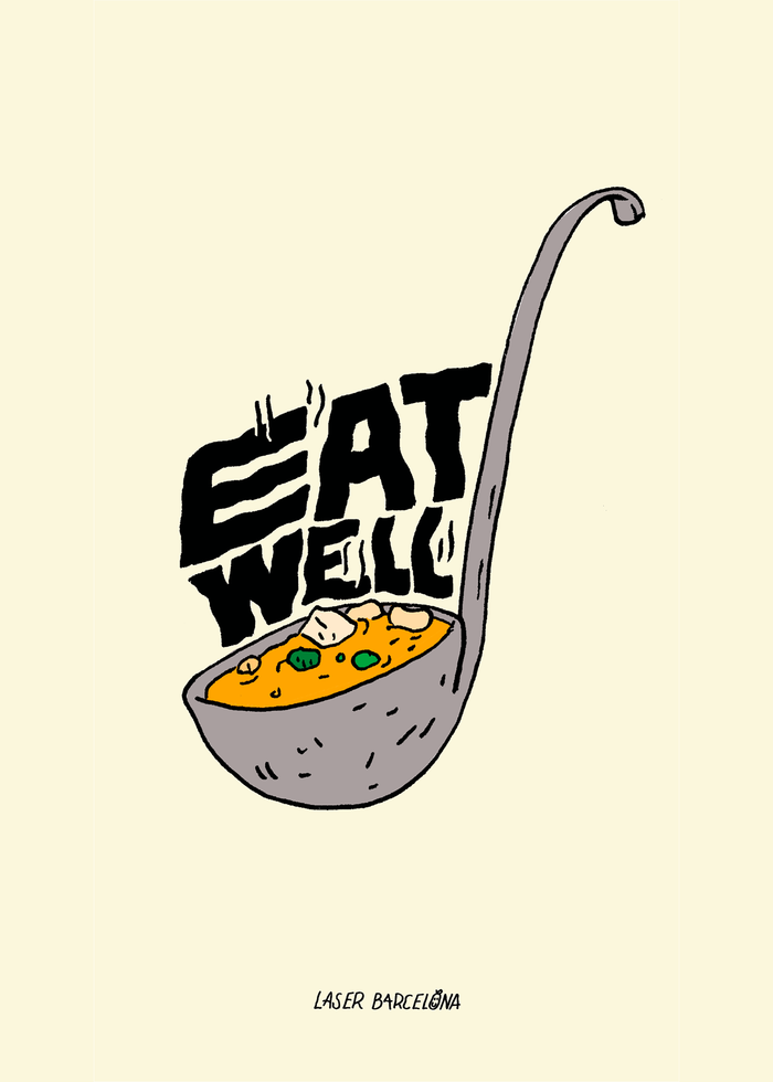 laser barcelona EAT WELL PRINT