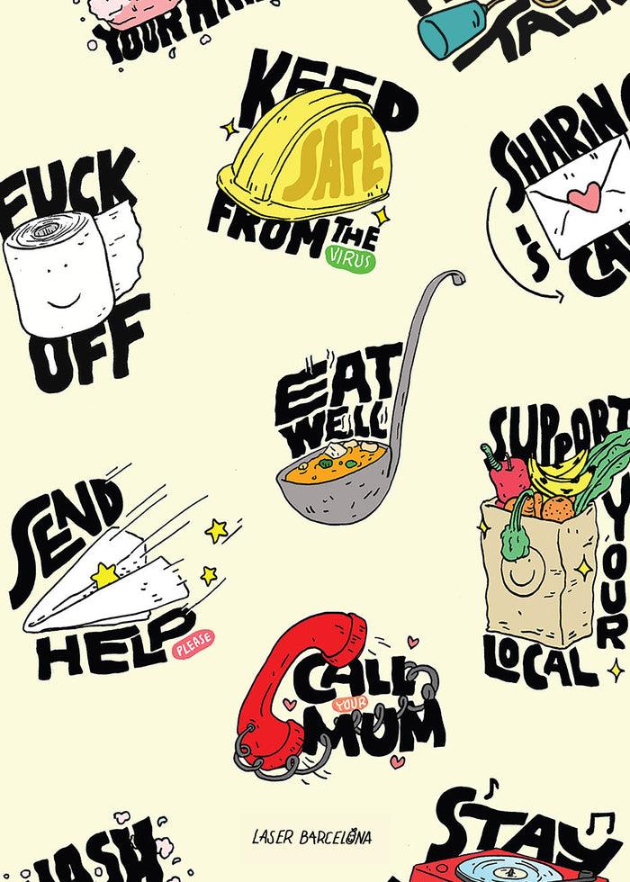 laser barcelona QUARANTINE PRINT