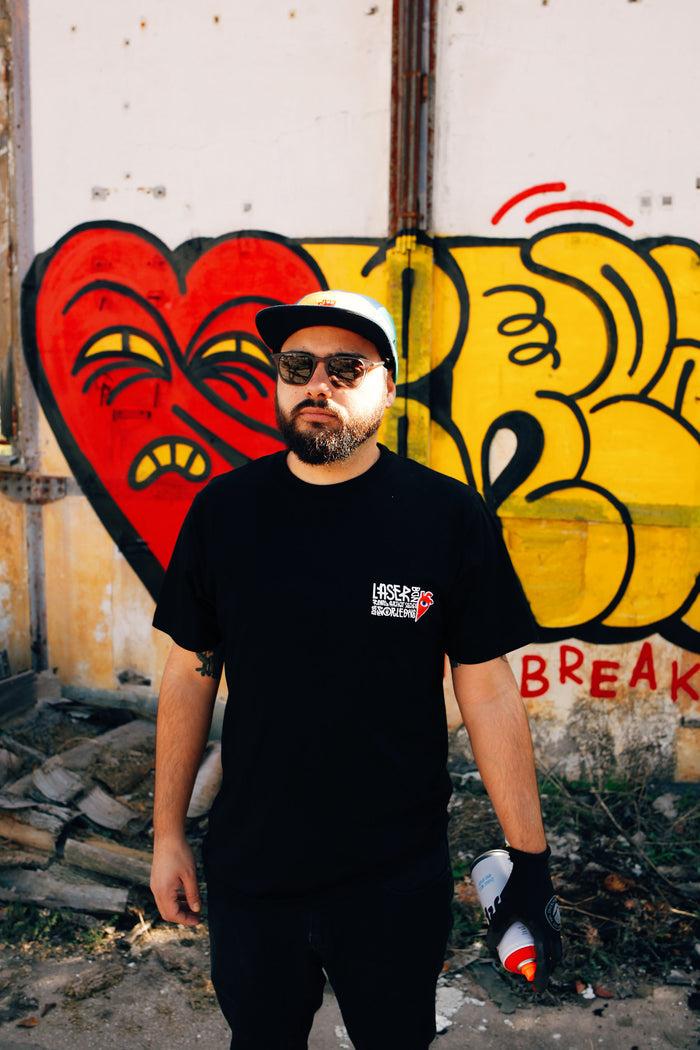 Laser Barcelona THE HEARTBREAK TEE BLACK