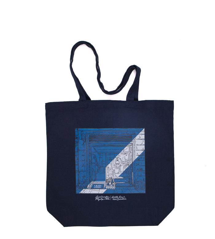 laser barcelona LASER FLAGSHIP STORE 10 YEARS ANNIVERSARY TOTE BAG NAVY