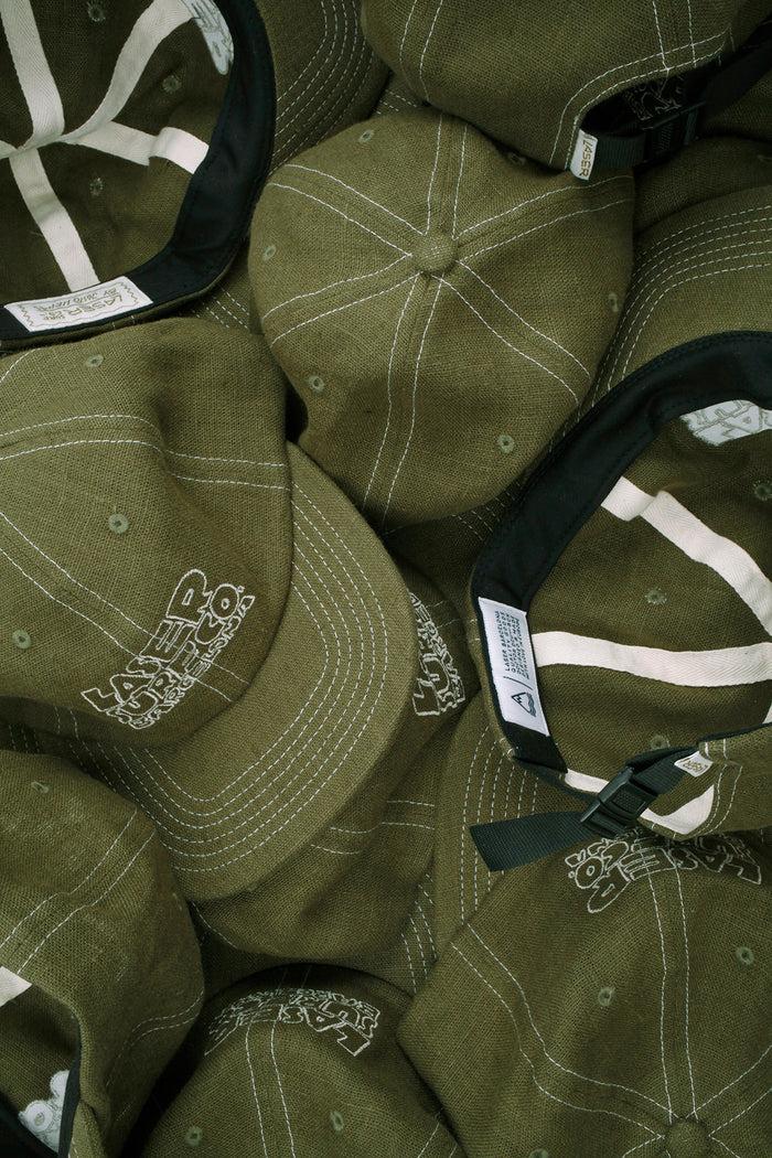 Laser Barcelona LASER SURF CO. 6 PANEL LINEN HAT MOSS