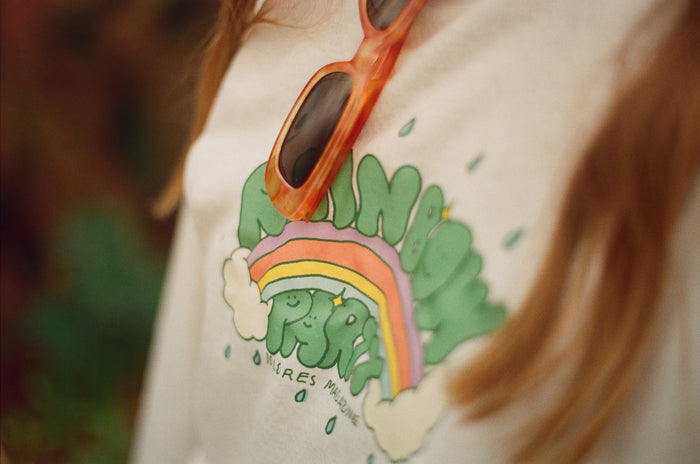 Laser Barcelona RAINBOW PARTY CROPPED CREWNECK VINTAGE GREY