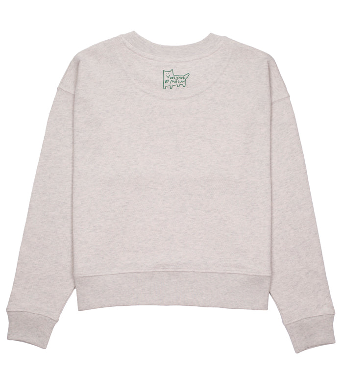 Laser Barcelona RAINBOW PARTY CROPPED CREWNECK VINTAGE GREY