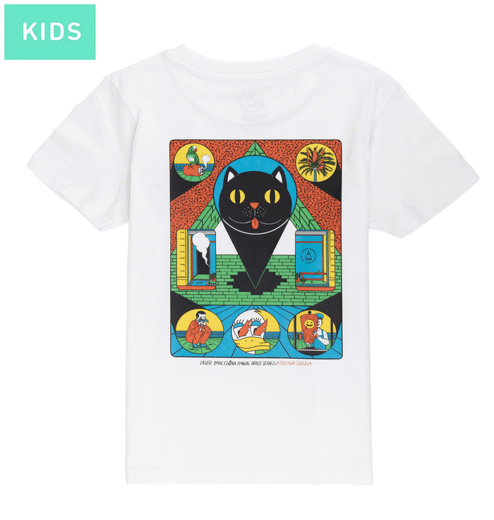 laser barcelona RAWAL ARTIST SERIES X CRISTINA DAURA KIDS WHITE TEE