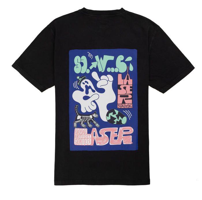 laser barcelona RAWAL ARTIST SERIES X SAWE TEE FADED BLACK