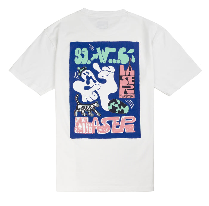 laser barcelona RAWAL ARTIST SERIES X SAWE TEE WHITE