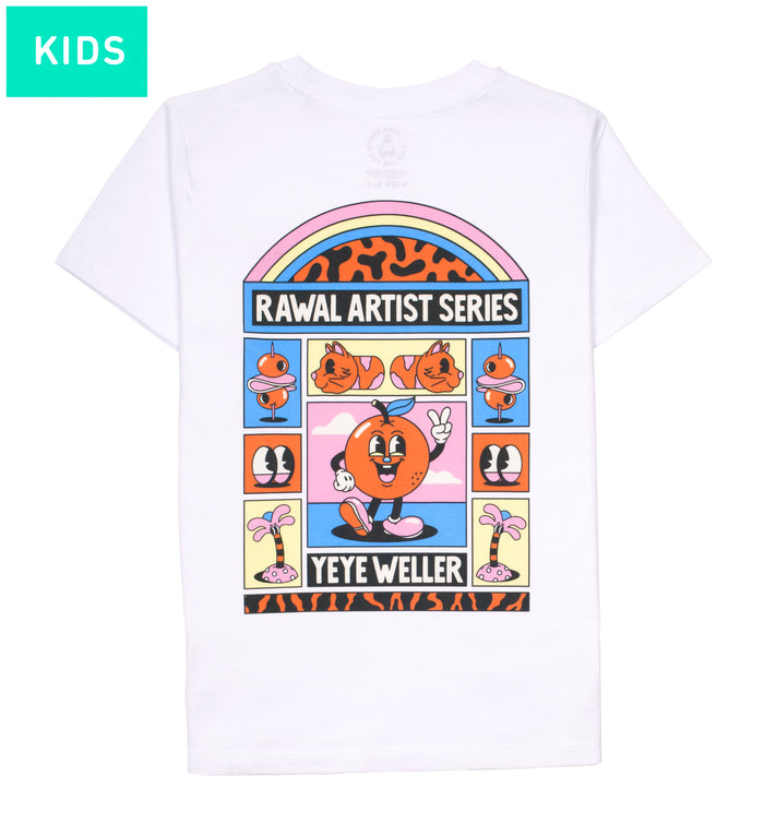 laser barcelona RAWAL ARTIST SERIES X YEYE WELLER KIDS WHITE TEE