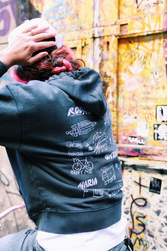 Laser Barcelona RODAGIRA OVERSIZE HOODIE FADED BLACK