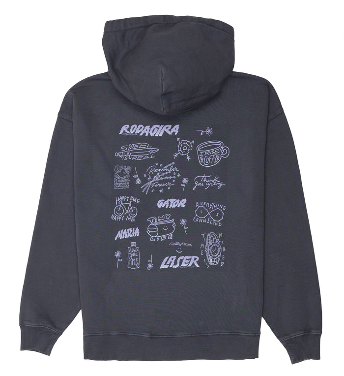 laser barcelona RODAGIRA OVERSIZE HOODIE FADED BLACK