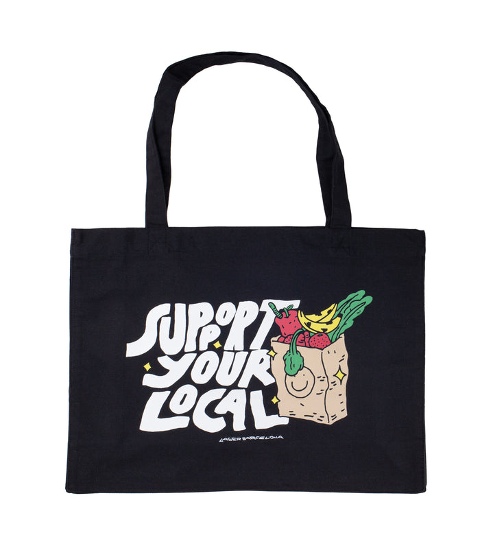 laser barcelona SUPPORT YOUR LOCAL CARRY ALL BAG BLACK