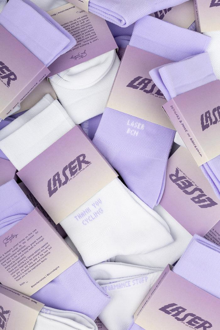 Laser Barcelona THANK YOU CYCLING PERFORMANCE SOCKS LAVENDER