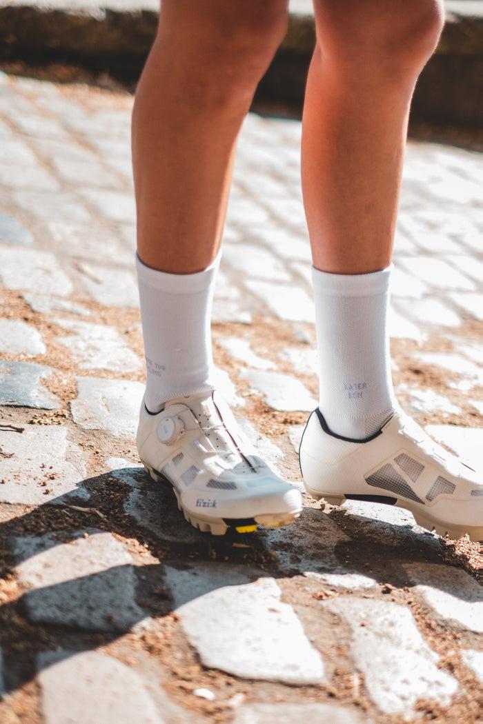 Laser Barcelona THANK YOU CYCLING PERFORMANCE SOCKS WHITE
