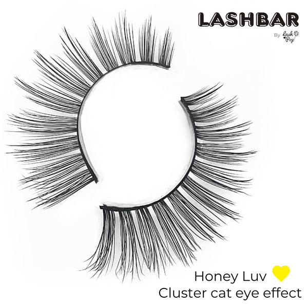 Lash Pop 3-Pack Honey Luv 3D Fauxmink Lashbar False Eyelashes False Lashes
