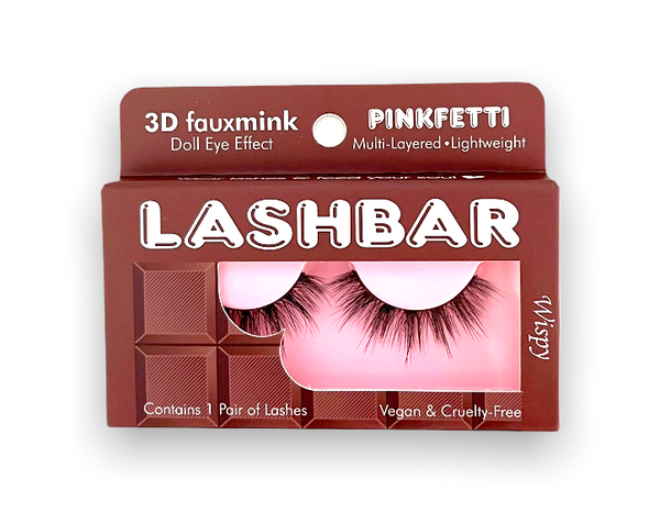 Lash Pop Single-Pack Pinkfetti 3D Fauxmink Lashbar False Eyelashes False Eyelashes