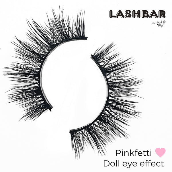 lash pop Single-Pack Pinkfetti 3D Fauxmink Lashbar False Eyelashes False Eyelashes