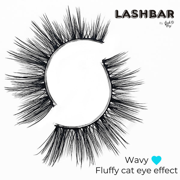 lash pop Single-Pack Wavy 3D Fauxmink Lashbar False Eyelashes False Eyelashes