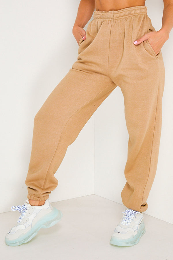 Lasula Camel Oversized Casual Joggers