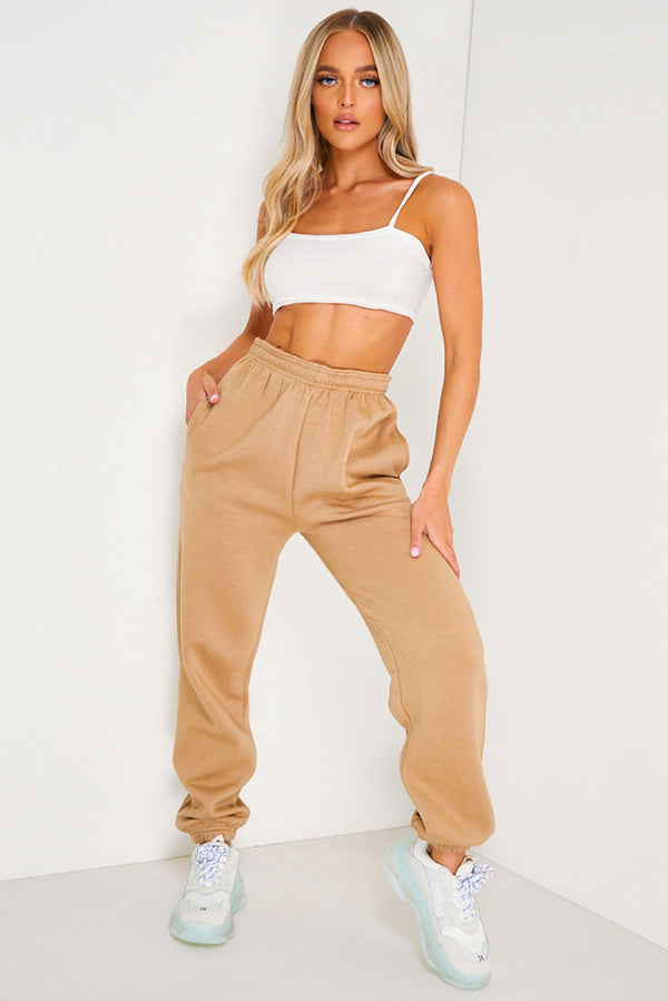 lasula Camel Oversized Casual Joggers