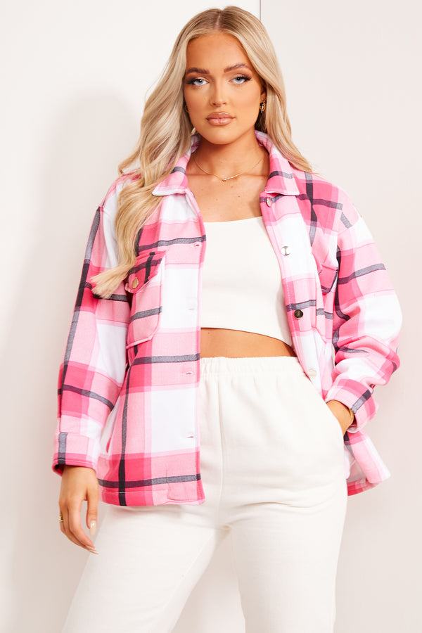 lasula Darcy Red Check Oversized Shacket