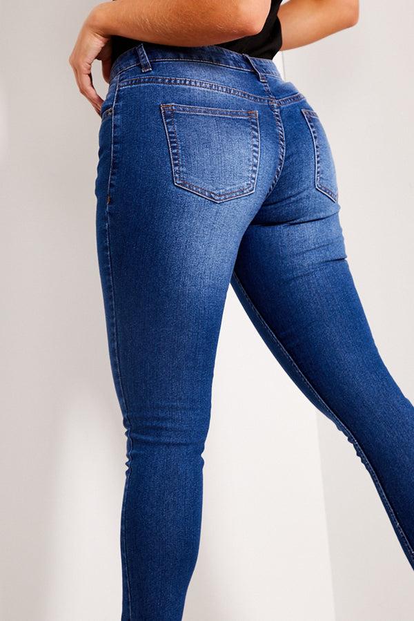 Lasula Dark Blue High Waisted Skinny Jeans