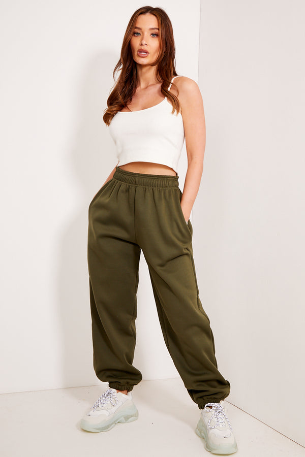 Lasula Khaki Oversized Casual Joggers