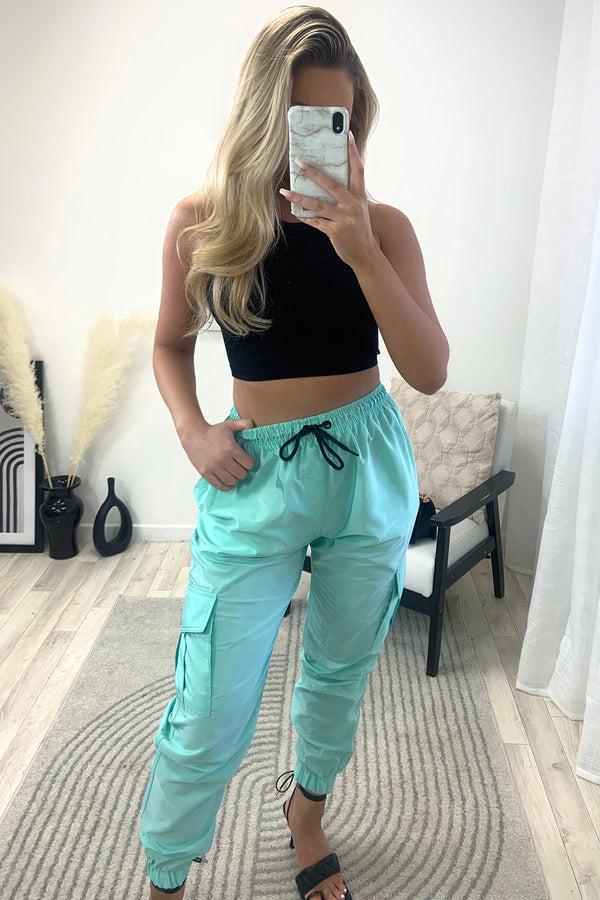 Lasula Roxy Mint Shell Pocket Cargo Trousers