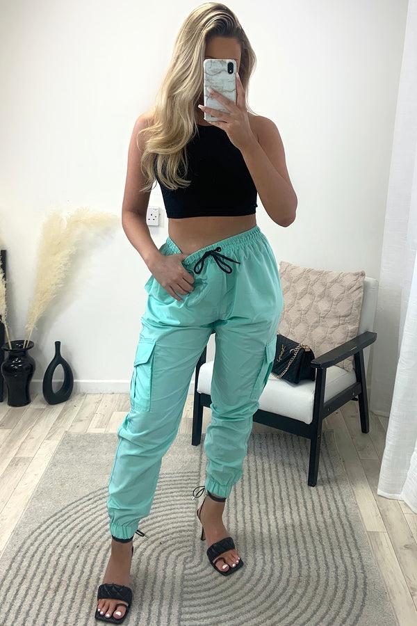 lasula Roxy Mint Shell Pocket Cargo Trousers