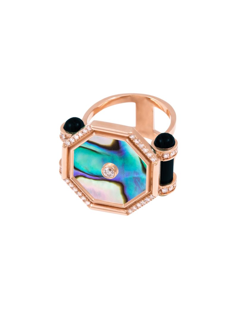 L'atelier Nawbar Amulet Hexagon Cocktail Ring