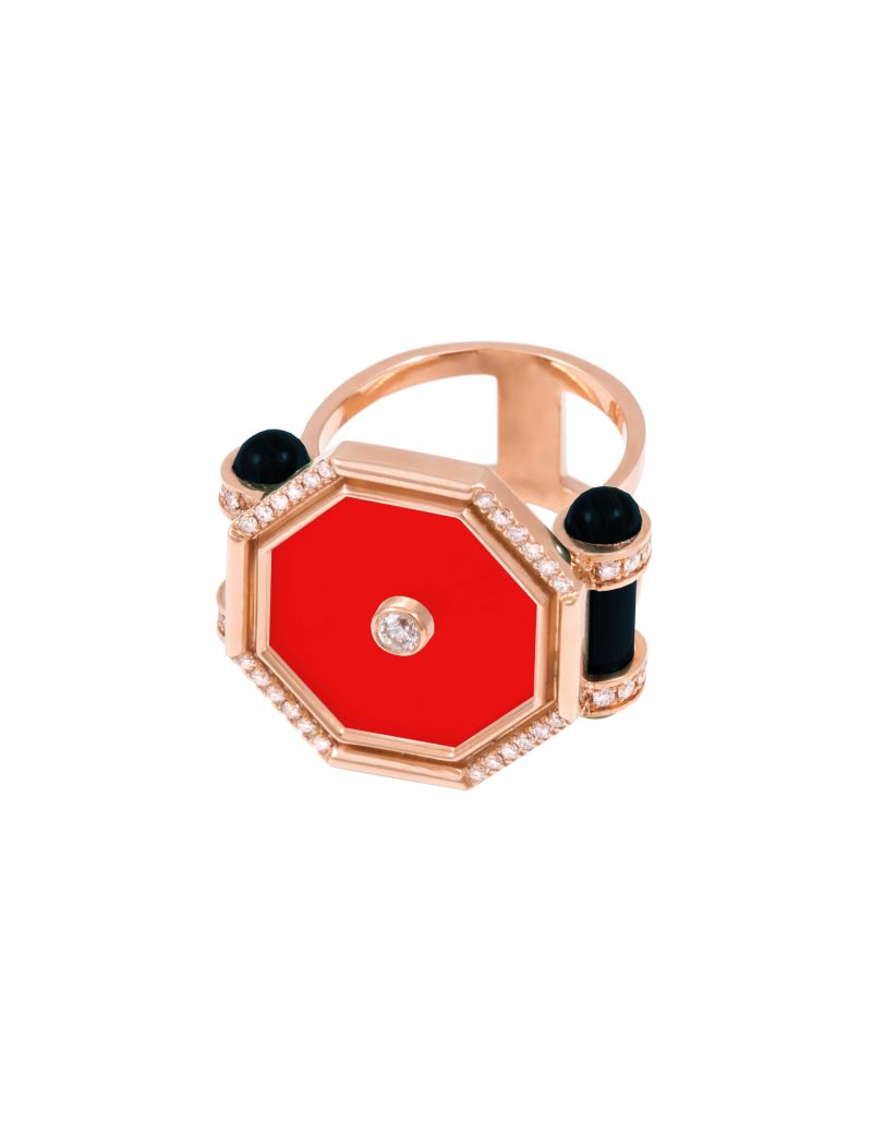 L'atelier Nawbar Amulet Hexagon Cocktail Ring