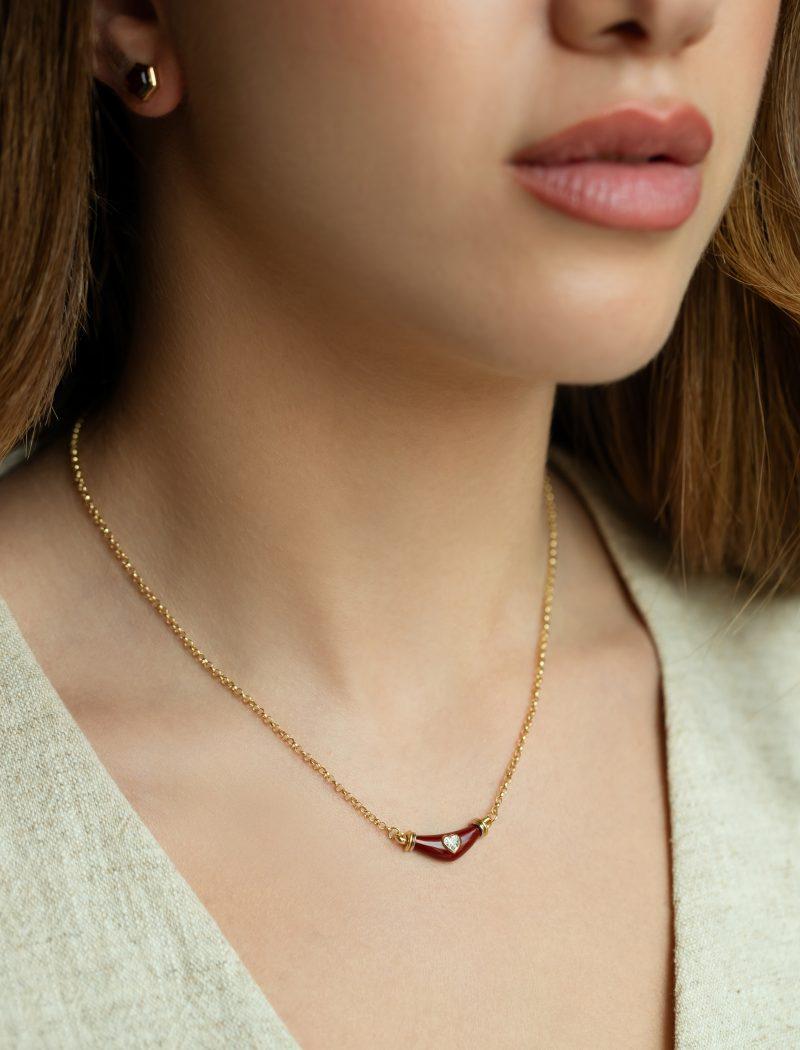 L'atelier Nawbar Diamond Heart Karma Necklace