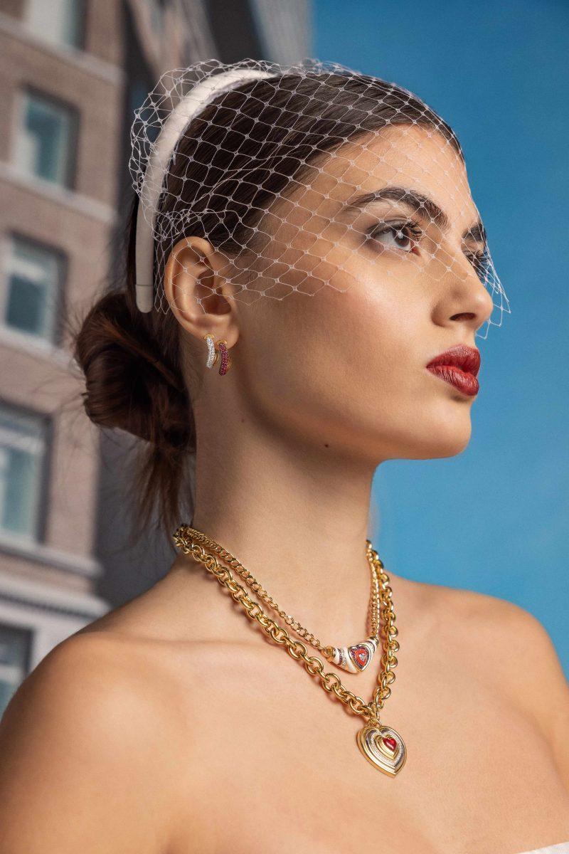 L'atelier Nawbar Large Karma Ruby Heart Necklace