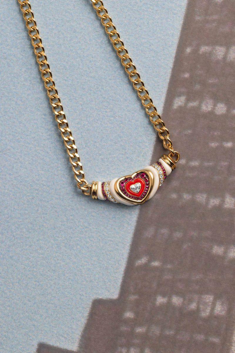 l'atelier nawbar Large Karma Ruby Heart Necklace