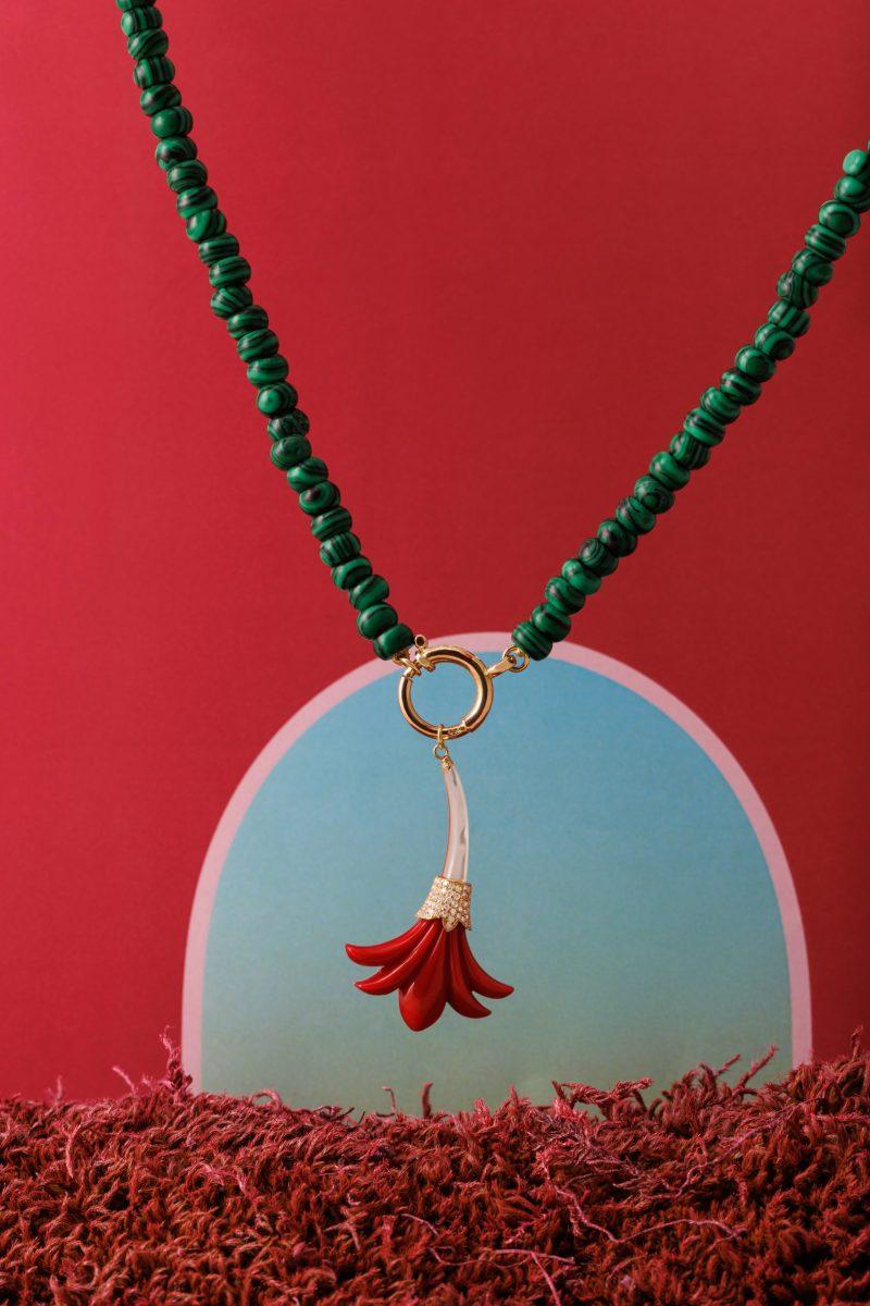 L'atelier Nawbar Malachite Beaded Necklace